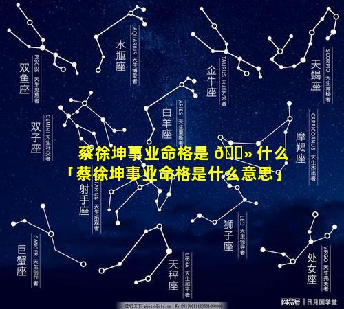 蔡徐坤事业命格是 🌻 什么「蔡徐坤事业命格是什么意思」